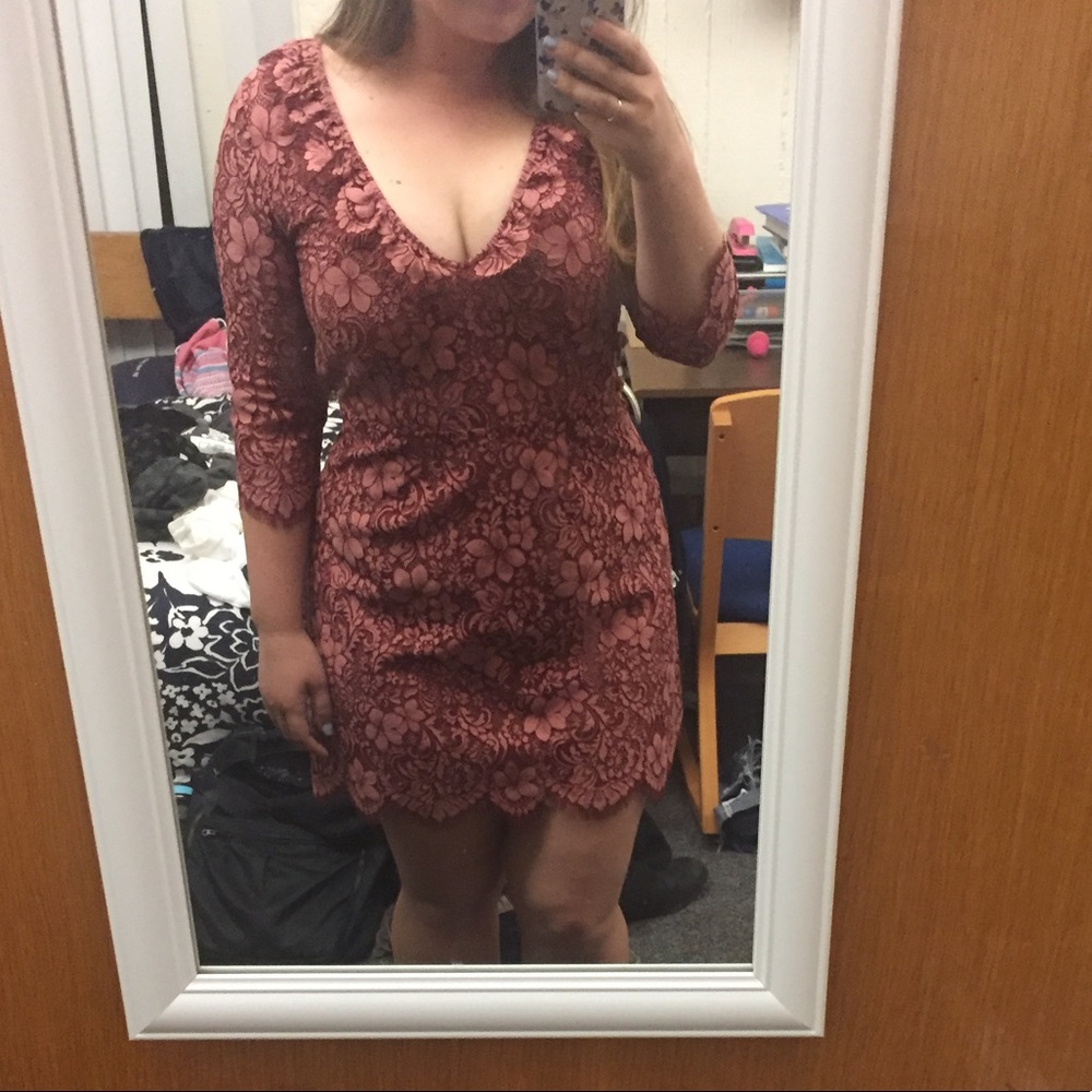 Burgundy lace For Love & Lemons Dress